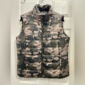 New York & Company Camo Stretch Puffer Vest - Sleeveless